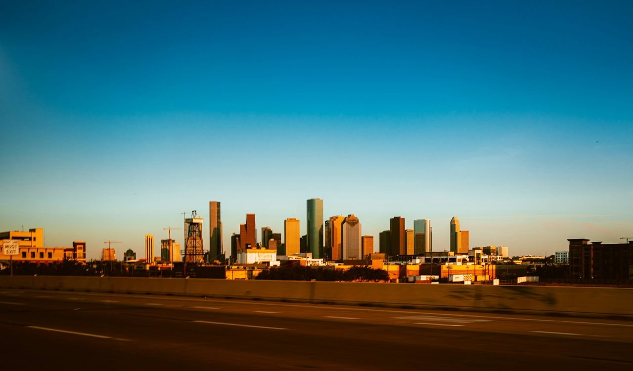 Houston skyline seen from across the city